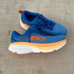 Hoka Bondi 8 Blue and Orange Running Shoes Brand New Size 11.5
